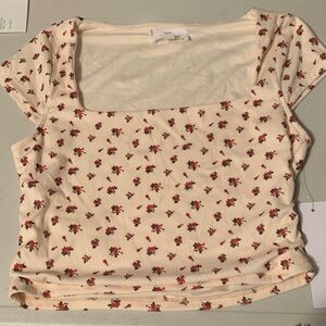 Floral Cream Crop Top